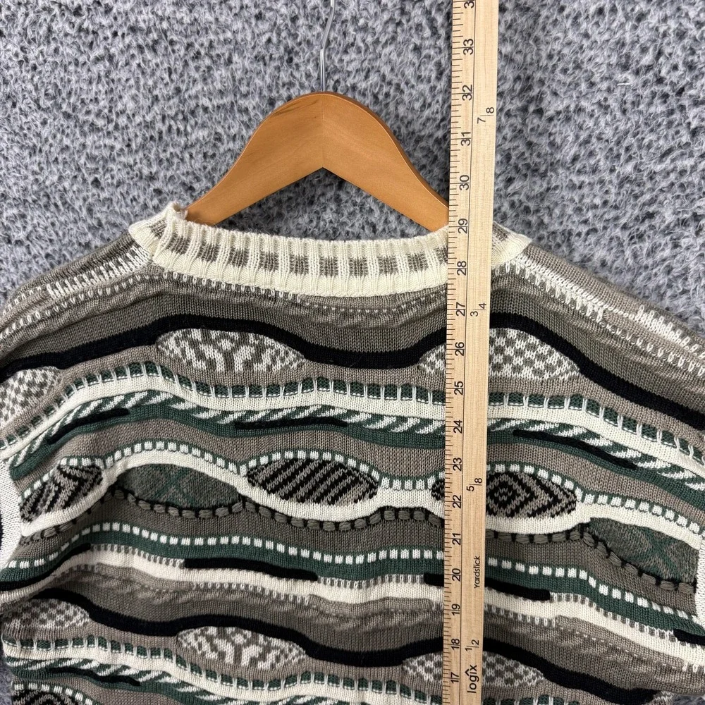 Vintage Protege Collection 3D Knit Sweater Mens Medium Coogi Style Made USA 90s